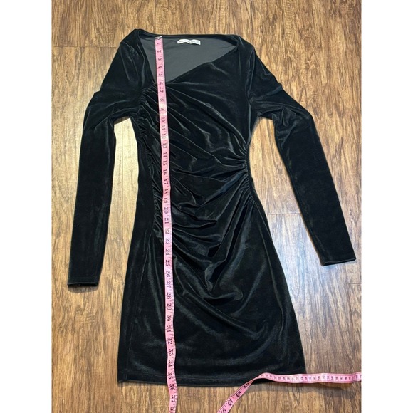 Y2K Abercrombie Black Velvet New Years NYE Cocktail Dress Long Sleeve Sz S Tall - Picture 5 of 6